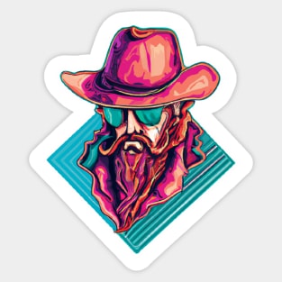 Vaporwave Vaquero Sticker